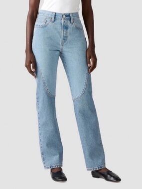 Levi’s Women’s High Rise 501 County Fair Western Straight Jeans - Two Tone 24x30